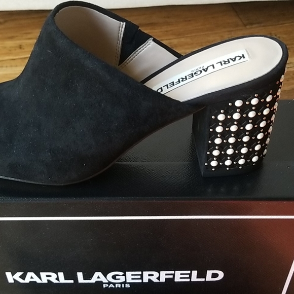 Karl Lagerfeld Paris Serin Studded Mules - Picture 3 of 7